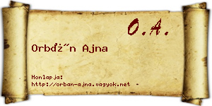 Orbán Ajna névjegykártya