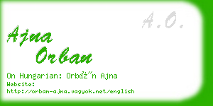 ajna orban business card